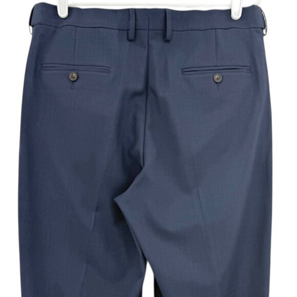 Haggar Men's Premium Comfort Classic Fit Pleated Front Navy Dress Pants 34x32 - Picture 4 of 11